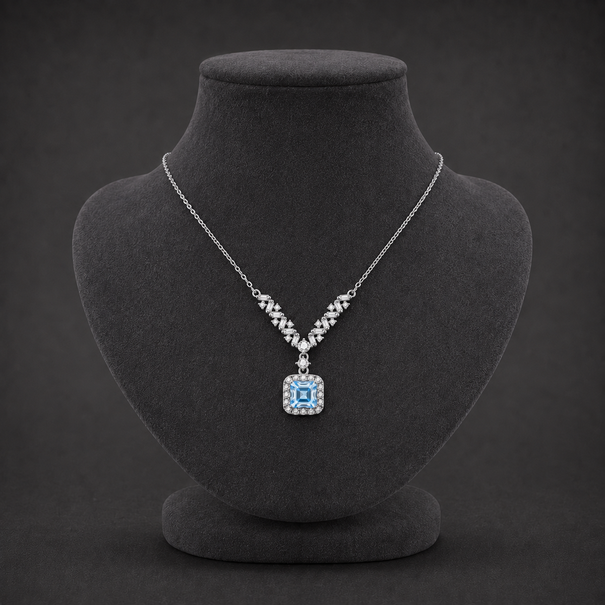 Azure Arc Moissanite Necklace