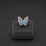 Azure Butterfly Moissanite Ring