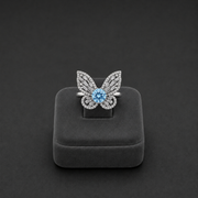 Azure Butterfly Moissanite Ring