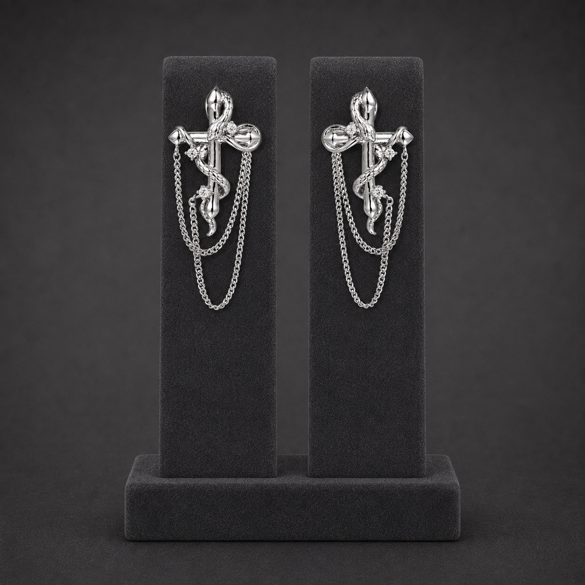 Serpentine Bow Chain Earrings