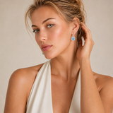Azure Halo Drop Moissanite Earrings