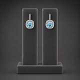 Azure Halo Drop Moissanite Earrings